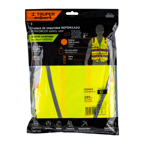 Chaleco de seguridad de alta visibilidad, verde, G, EXPERT | CHS-900V-L | 102444