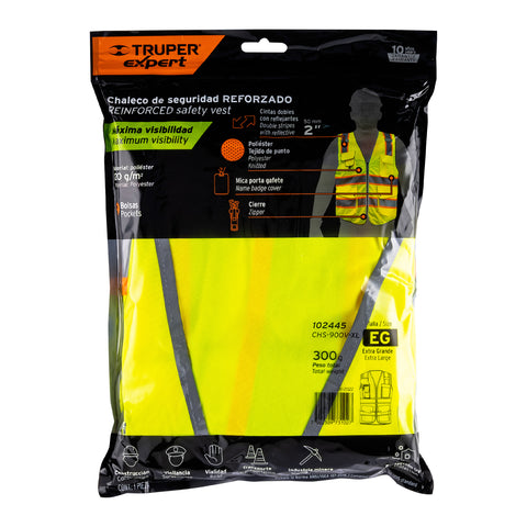 Chaleco de seguridad de alta visibilidad, verde, XG, EXPERT | CHS-900V-XL | 102445