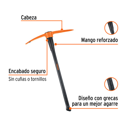 Zapapico 6 lb, mango fibra de vidrio 36', Truper | ZP-6M | 102451