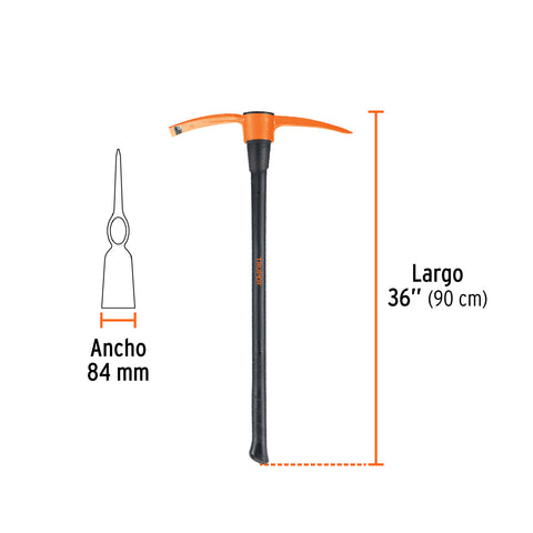 Talacho-pico 4 lb, mango fibra de vidrio 36', Truper | TP-4M | 102453