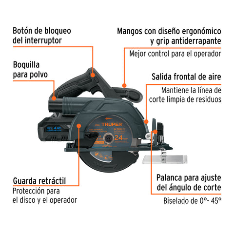 Sierra circular 6-1/2', 20V, 1 batería 4Ah, MAX | MAX-20SC | 102480