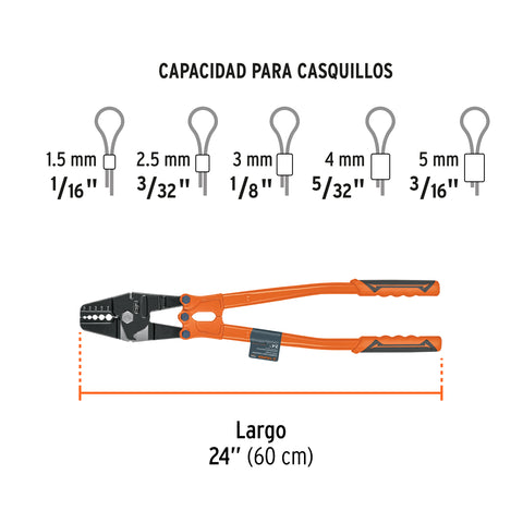Suajadora 24' para casquillos con cortador de cable, Truper | SUCA-24 | 102487