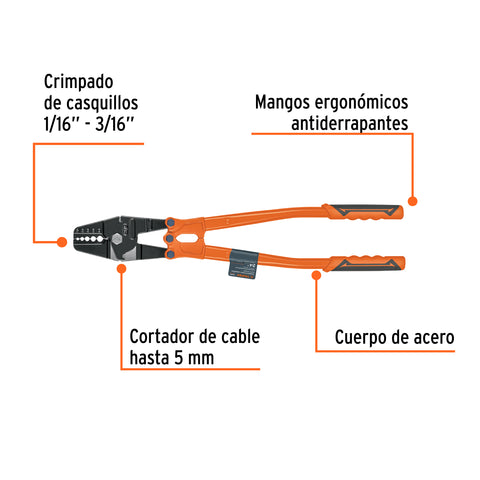 Suajadora 24' para casquillos con cortador de cable, Truper | SUCA-24 | 102487