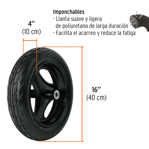 Carretilla 4.75 ft3 angosta, Imponchable, tubular, Truper | CAT-55FF | 10253