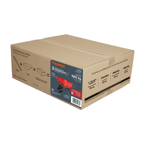 Carretilla 6 ft3 Imponchable, bastidor tubular, Truper | CAT-60FF | 10255