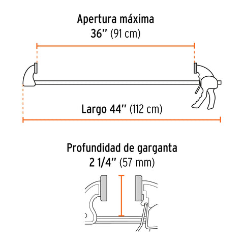 Prensa con ajuste rápido 36' | PAR-136 | 102628