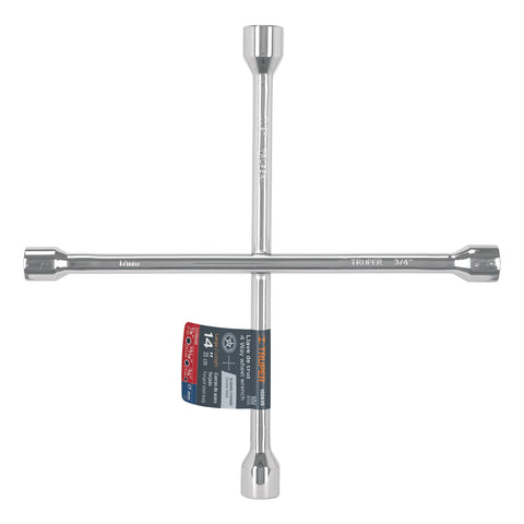 Llave de cruz 14' pulida y cromada, TRUPER | LLCR-14 | 102635