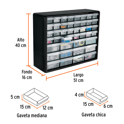 Organizador con 44 gavetas, Truper | ORG-44 | 102642