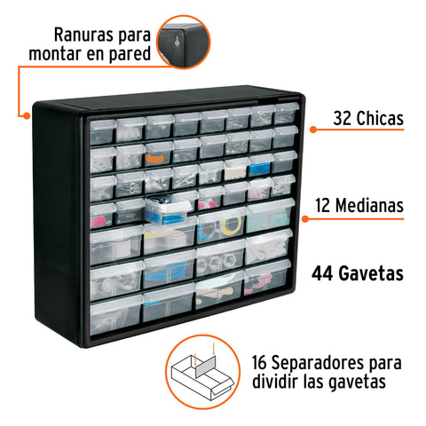 Organizador con 44 gavetas, Truper | ORG-44 | 102642
