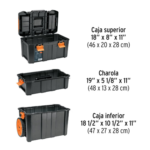 Caja para herramienta, 19'x25' c/ruedas, 3 en 1 desmontable | CHP-1925R | 102644