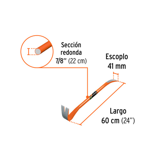 Barreta de uña de 7/8' x 60 cm, Truper Expert | BU-60X | 102649