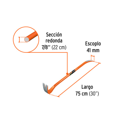 Barreta de uña de 7/8' x 75 cm, Truper Expert | BU-75X | 102670