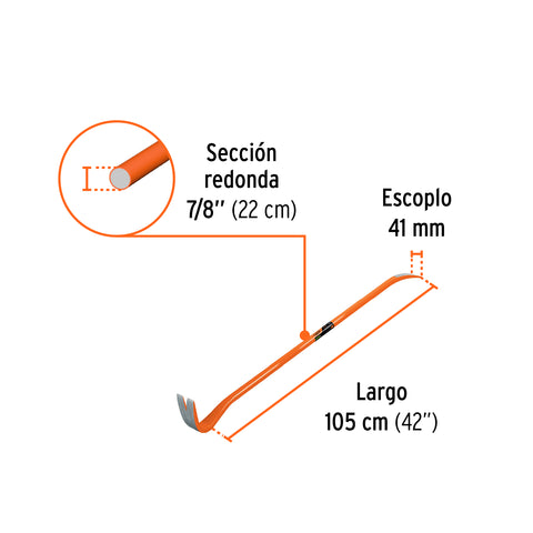 Barreta de uña de 7/8' x 105 cm, Truper Expert | BU-105X | 102672
