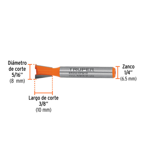 Broca para router, cola de pato, 5/16', Truper | BROU-CP5/16 | 102717