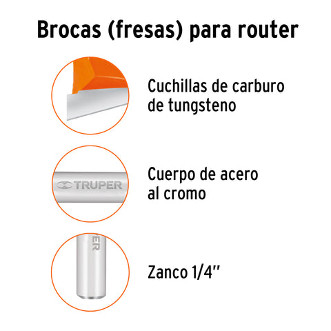 Juego de machimbrador, 5/8', con balero | BROU-MACH5/8X | 102728