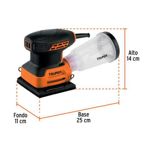 Lijadora orbital 1/4 hoja, 240W, TRUPER PRO | LIOR-1/4A3 | 102746