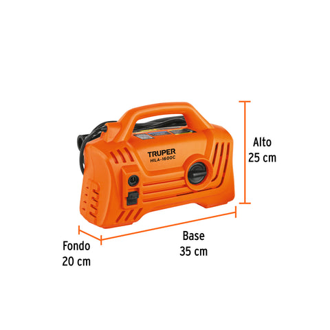 Hidrolavadora eléctrica compacta 1600 PSI, Truper | HILA-1600C | 102795