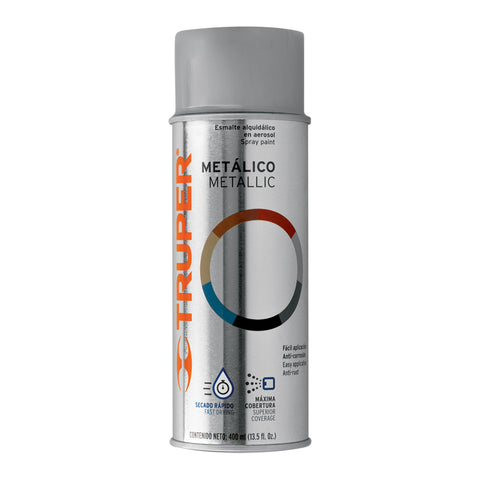 Pintura en aerosol, plata metálico, bote tradicional, 400 ml | PAM-PL-2 | 102843