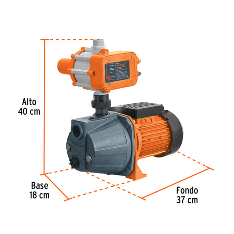 Bomba presurizadora jet hierro 1 HP con control, Truper | PRE-1 | 102855