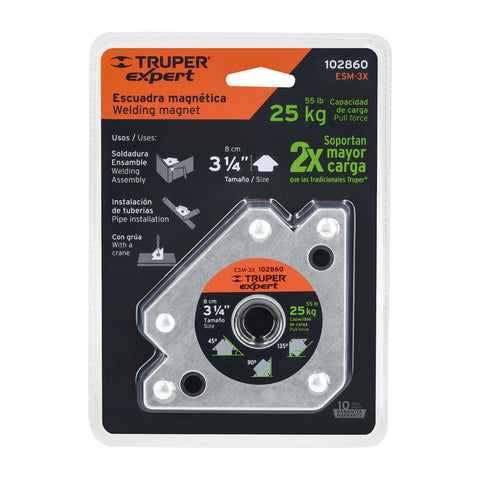 Escuadra magnética p/soldar, 3-1/4', capacidad 25 kg, EXPERT | ESM-3X | 102860
