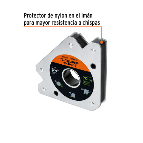 Escuadra magnética p/soldar, 5-1/2', capacidad 70 kg, EXPERT | ESM-5X | 102862