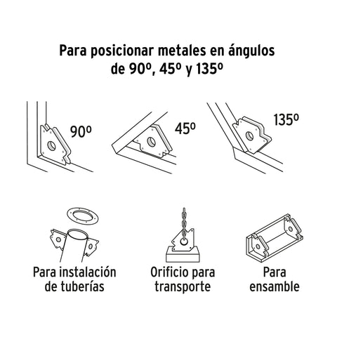 Escuadra magnética p/soldar, 5-1/2', capacidad 70 kg, EXPERT | ESM-5X | 102862
