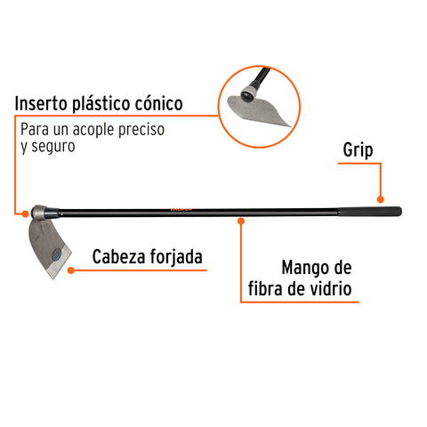 Azadón Centroamericano 3.0 lb, mango de fibra 54', TRUPER | ACE-30M | 102869