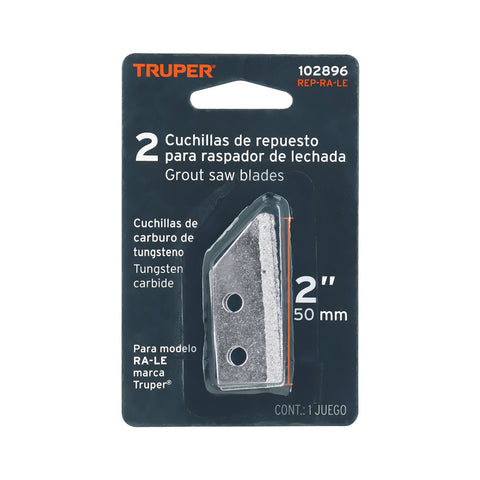 Blíster con 2 cuchillas de repuesto p/raspador RA-LE, TRUPER | REP-RA-LE | 102896