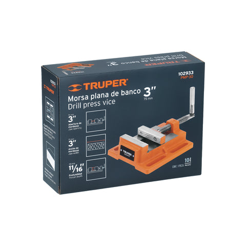 Prensa morsa plana, apertura 3' (75 mm), Truper | PMP-30 | 102933