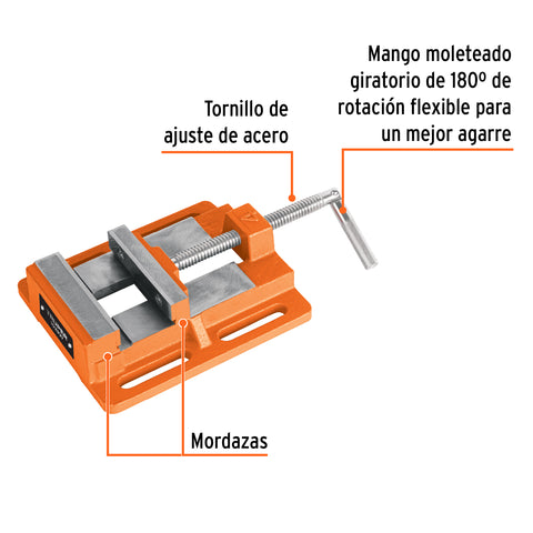 Prensa morsa plana, apertura 4' (100 mm), Truper | PMP-40 | 102934