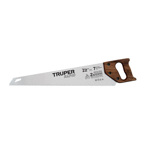 Serrucho Rapid 22', 7 DPP, mango de madera, Truper | STR-22M | 102952