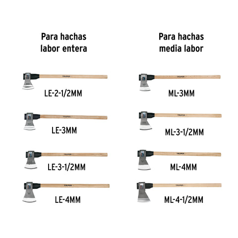 Mango de madera 36' para hachas media y labor entera, TRUPER | MG-ML/LEM | 102960