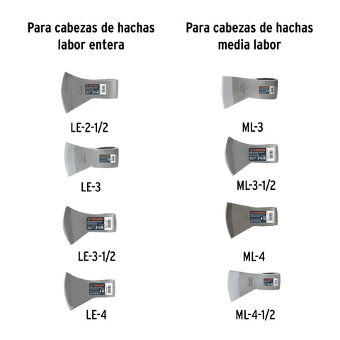 Mango de madera 36' para hachas media y labor entera, TRUPER | MG-ML/LEM | 102960