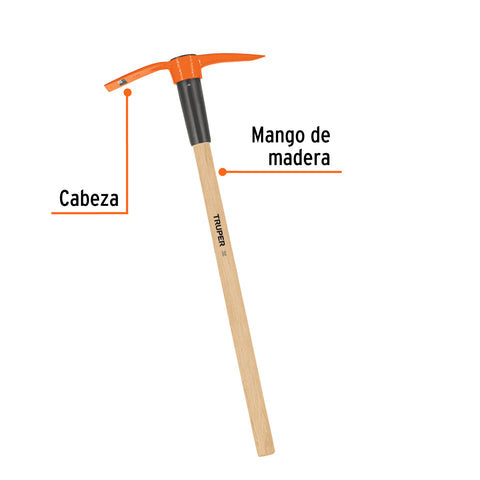 Talacho-pico 2.5 lb, mango de madera 36', Truper | TP-2.5MM | 102965