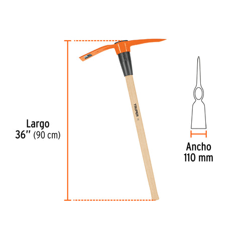 Talacho-pico 5 lb, mango de madera 36', Truper | TP-5MM | 102966