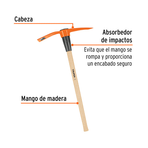 Talacho-pico 5 lb, mango de madera 36', Truper | TP-5MM | 102966