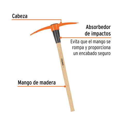 Zapapico 5 lb, mango de madera 36', Truper | ZP-5MM | 102967