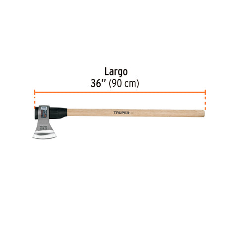 Hacha labor entera 2-1/2 lb, mango de madera 36', TRUPER | LE-2-1/2MM | 102968
