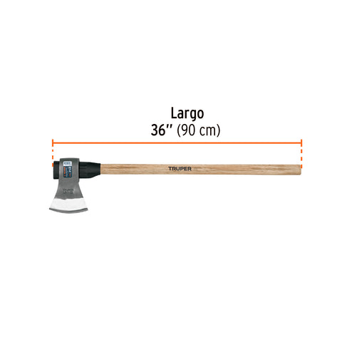 Hacha labor entera 3-1/2lb, mango de madera 36', TRUPER | LE-3-1/2MM | 102980