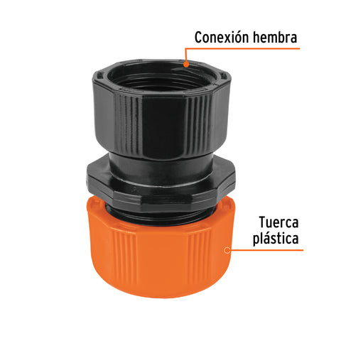 Conector 1/2' hembra de ABS con tuerca de ajuste manual | CF-1/2T | 102989
