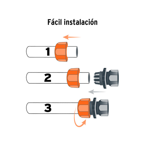 Conector 1/2' hembra de ABS con tuerca de ajuste manual | CF-1/2T | 102989