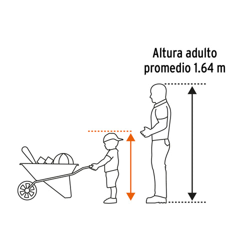 Carretilla para niños, concha metálica 54 x 40 cm, Truper | CAR-KID | 102996