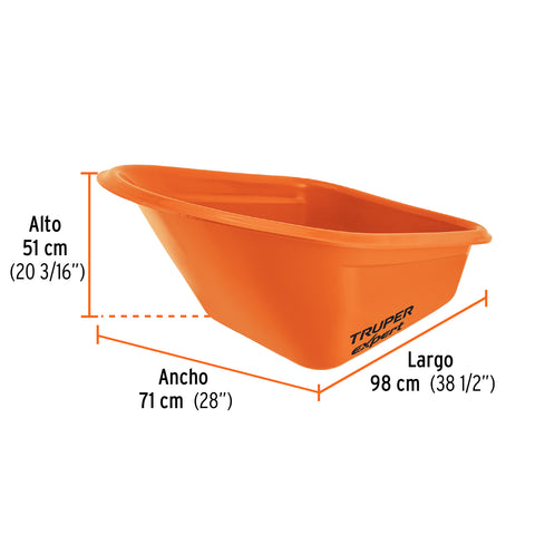 Carretilla 7ft3 Expert plástica, 2 llantas,bastidor metálico | TP-7X | 103007