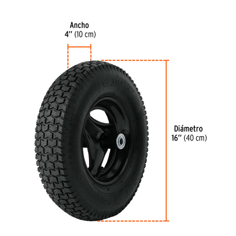 Carretilla 6ft3 Expert plástica, neumática, bastidor tubular | CAT-60PLX | 103008