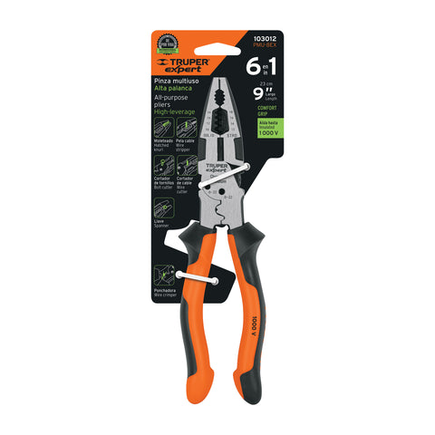 Pinza multiuso 8' electricista, comfort grip, Truper Expert | PMU-8EX | 103012