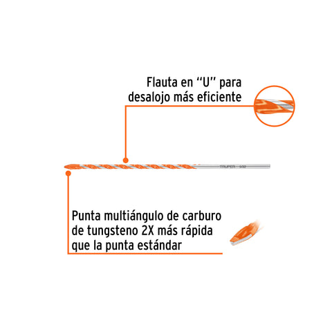 Broca multimaterial 5/32 x 6', Truper | BMC-5/32X6 | 103018