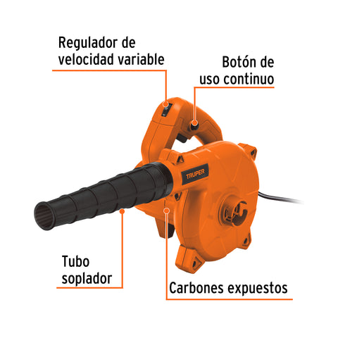 Sopladora/Aspiradora eléctrica 650 W, Truper | SOPLA-650 | 103019
