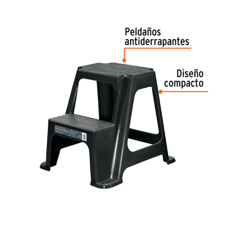Taburete ligero de plástico, 2 peldaños | TABU-2L | 103020