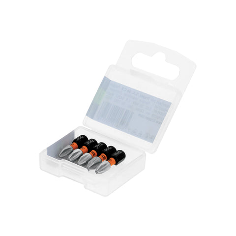 Estuche con 5 puntas de cruz PH2 de impacto largo 1' | PUDE-1102I | 103022