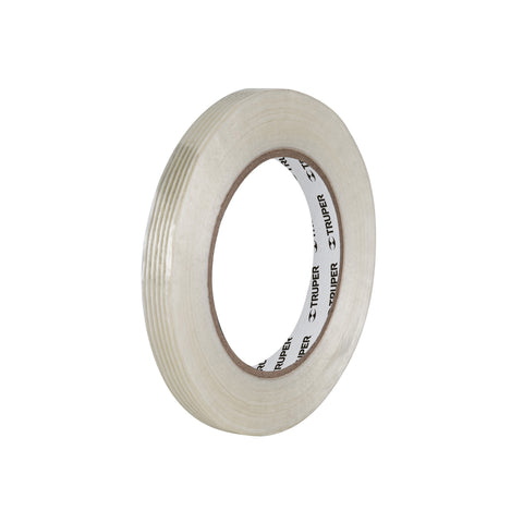 Cinta flejadora con filamentos 12mm x 50 m, transparente | CFI-12 | 103027
